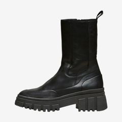 Black Leather Boots by Selected Femme