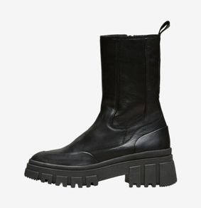 Black Leather Boots by Selected Femme