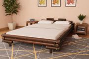 Bed Frame Dark Brown Bamboo 140x200 cm