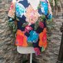 Vintage floral sequined shirt sleeve blouse small medium Image 2