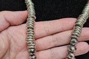 Statement Silver Tone Necklace with Faceted Beads