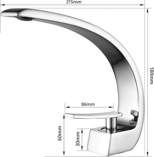 Bathroom Taps Basin Mixer Tap Chrome Single Lever Bathroom Sink Taps Modern Basin Tap 1 Hole Brass, Mono Sink Faucet with Hot and Cold G1/2 Adaptor for Washroom, Cloakroom
