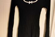 Black Ribbed Contrast-Trim Dress DIVIDED by H&amp;M l Size S