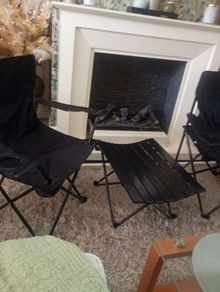camping chairs and table