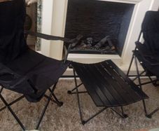 camping chairs and table
