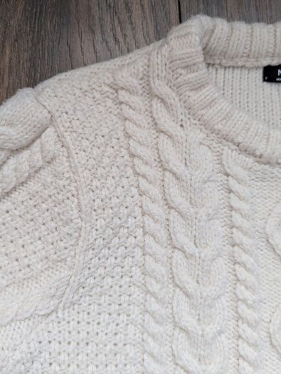 Next Boys Cream Cable Knit Jumper Size 6-7 years