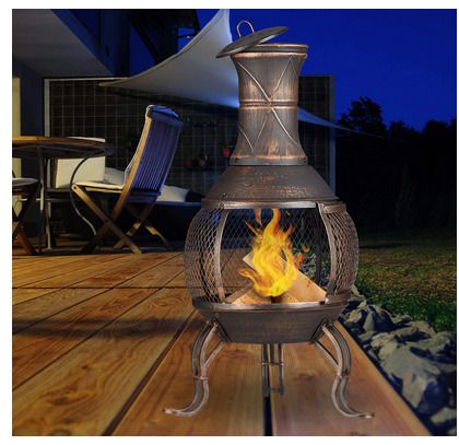 Removable  Fireplace Patio stove with mesh door