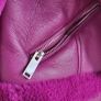 RIVER ISLAND fuschia faux leather and fur biker jacket Sz 14UK - Rrp 125 (New) Image 8