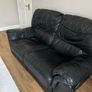 2 seat Leather Black Sofa / Couch Image 3