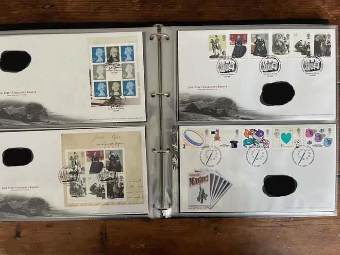 Collection of  87 UK First Day Cover stamps 2003 to 2006 in album