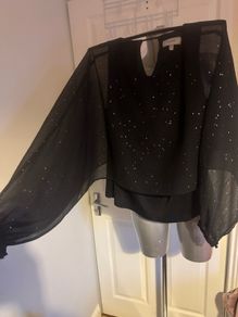 Coast black / pink details cape blouse size UK14 EU42 Perfect condition Postage included