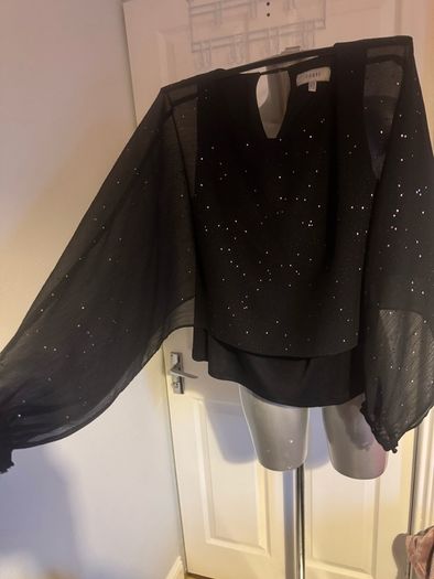 Coast black / pink details cape blouse size UK14 EU42 Perfect condition Postage included