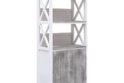 Bathroom Cabinet White and Grey 46x24x116 cm Paulownia Wood