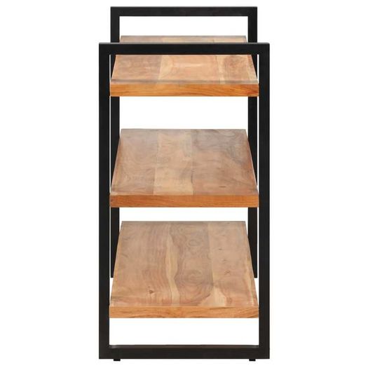 Sideboard with 3 Shelves 120x40x75 cm Solid Acacia Wood