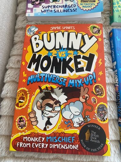 Brand New Selection of 6 BUNNY VS MONKEY Children's Books by Jamie Smart