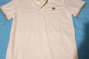 abercrombie fitch small medium cream green polo shirt
