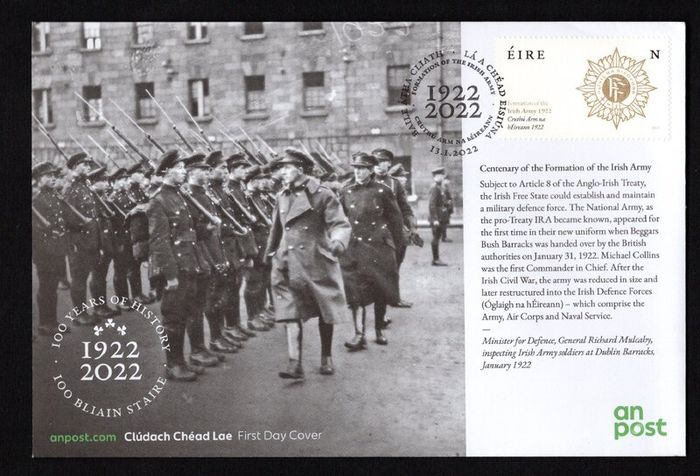 2022 Ireland 100 Years of History Commemorative Stamp An Post First Day Covers (3) (FDC)
