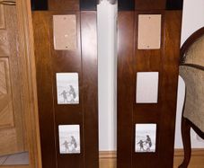 Small shelving cabinet with photo display x2