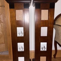 Small shelving cabinet with photo display x2