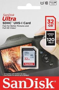 3 x SanDisk Ultra 32GB SDHC Memory Card 120 MB/s