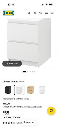 malm 2 drawer