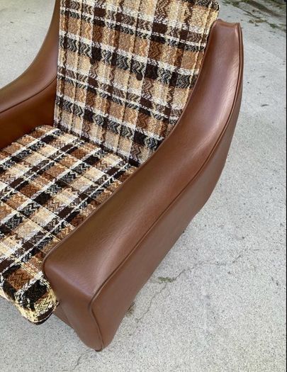 Vintage 1970s armchair on castors.