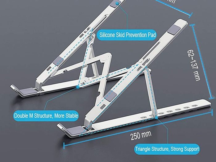 Adjustable Laptop Stand, Portable Aluminum Laptop Riser Laptop Holder for Desk, Foldable Ventilated Cooling Notebook Stand for MacBook Pro/Air, HP, Lenovo, Sony, Dell, More (FREE POSTAGE)