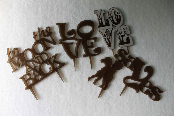 Love Acrylic  Wedding CakeTopper Anniversary Decor Sings Just Married