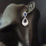 Sapphire Stone Crystal Dangle Silver Earrings Image 5