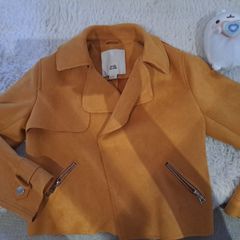 River island girls mustard suede jacket 5-6