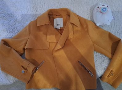 River island girls mustard suede jacket 5-6