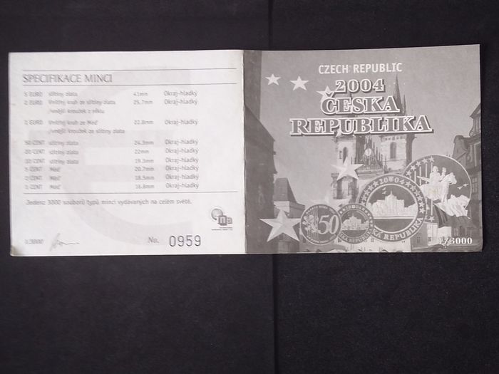 Rare 2004 Czech Republic Euro Pattern Set , ( Limited Edition of 3,000 )