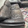 Two Italian leather 3 seater sofas Image 4
