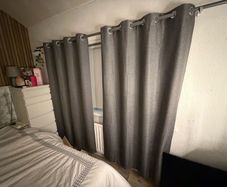 grey curtains