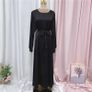 Brand New Women's Islamic Dress Satin Robe with Bishop Sleeves - Black L. Image 4