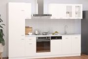 8 Piece Kitchen Cabinet Set High Gloss White Chipboard