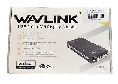 Wavlink Usb 2.0 To Dvi/hdmi Display Adapter Multiple Monitors Model Wl-ug17d1