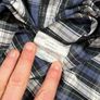 Vintage Levis Blue Check Shirt Size M Mens - Black Pearl Snap Image 8