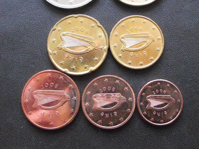 Ireland 2008 Euro Coins Set of 7 coins only