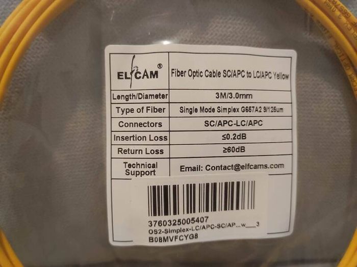 Fibre Optic Cable SC/APC to LC/APC 3m 5m 30m