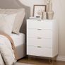 Chest of 4 Drawers for Bedroom, 60x34x91cm, Wood Storage Dresser Bedroom Furniture Cabinet for Living Room,Office,Lounge,White Image 3