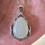 Silver necklace and pendant with Hetian Jade pendant Image 2