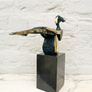 Sculpture Of A Sitting Lady (32cm, 4kg) - Bronze, Marble, Signed Image 9
