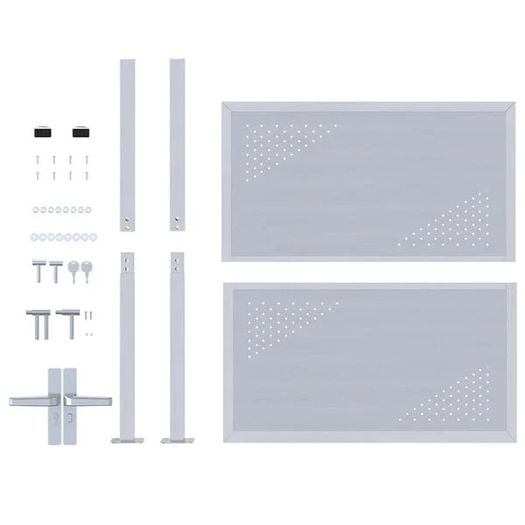 Garden Gate with Lock Silver 95 x 100 cm Stainless Steel