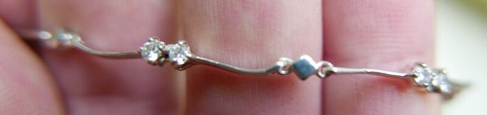Fields Sterling Silver 925 Cubic Zirconia Necklet l16" 20,93g
