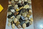 Beach pebbles tumbled and polished