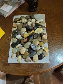 Beach pebbles tumbled and polished