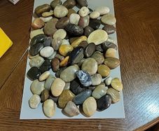 Beach pebbles tumbled and polished