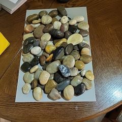 Beach pebbles tumbled and polished