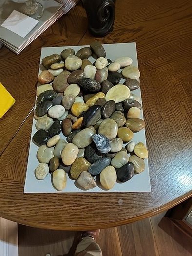 Beach pebbles tumbled and polished